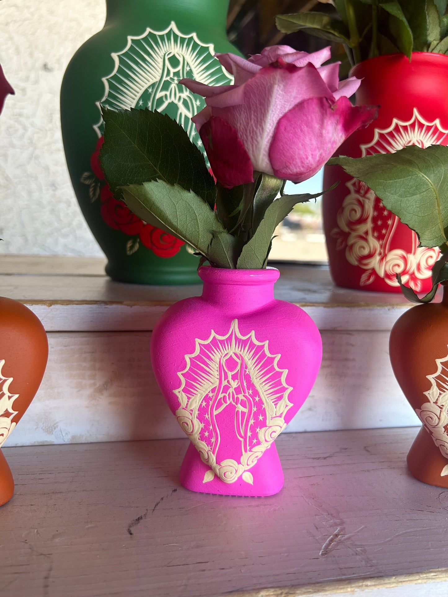 Pink VM heart vase