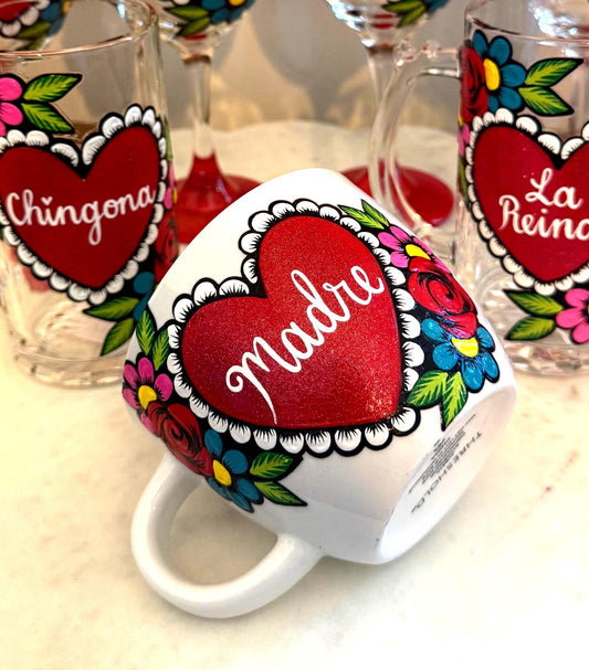 Madre heart mug