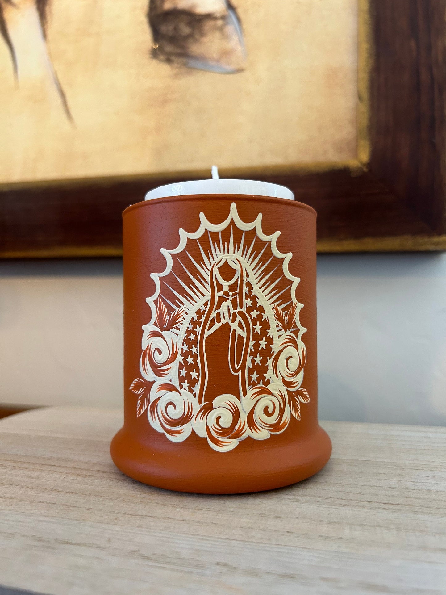 Virgen María Candle Holder