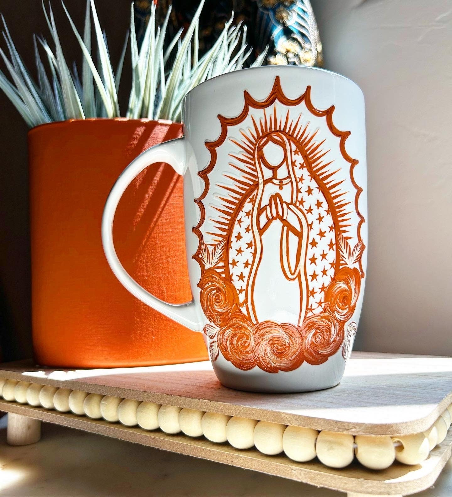 Terracotta Virgin Mary Mug