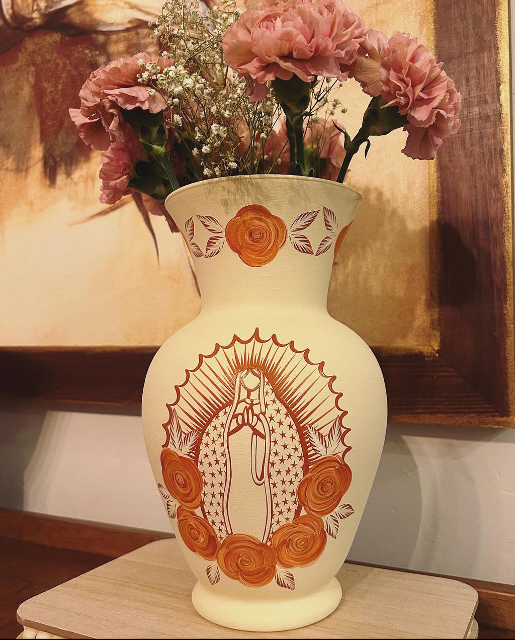 Beige 11” VM Vase