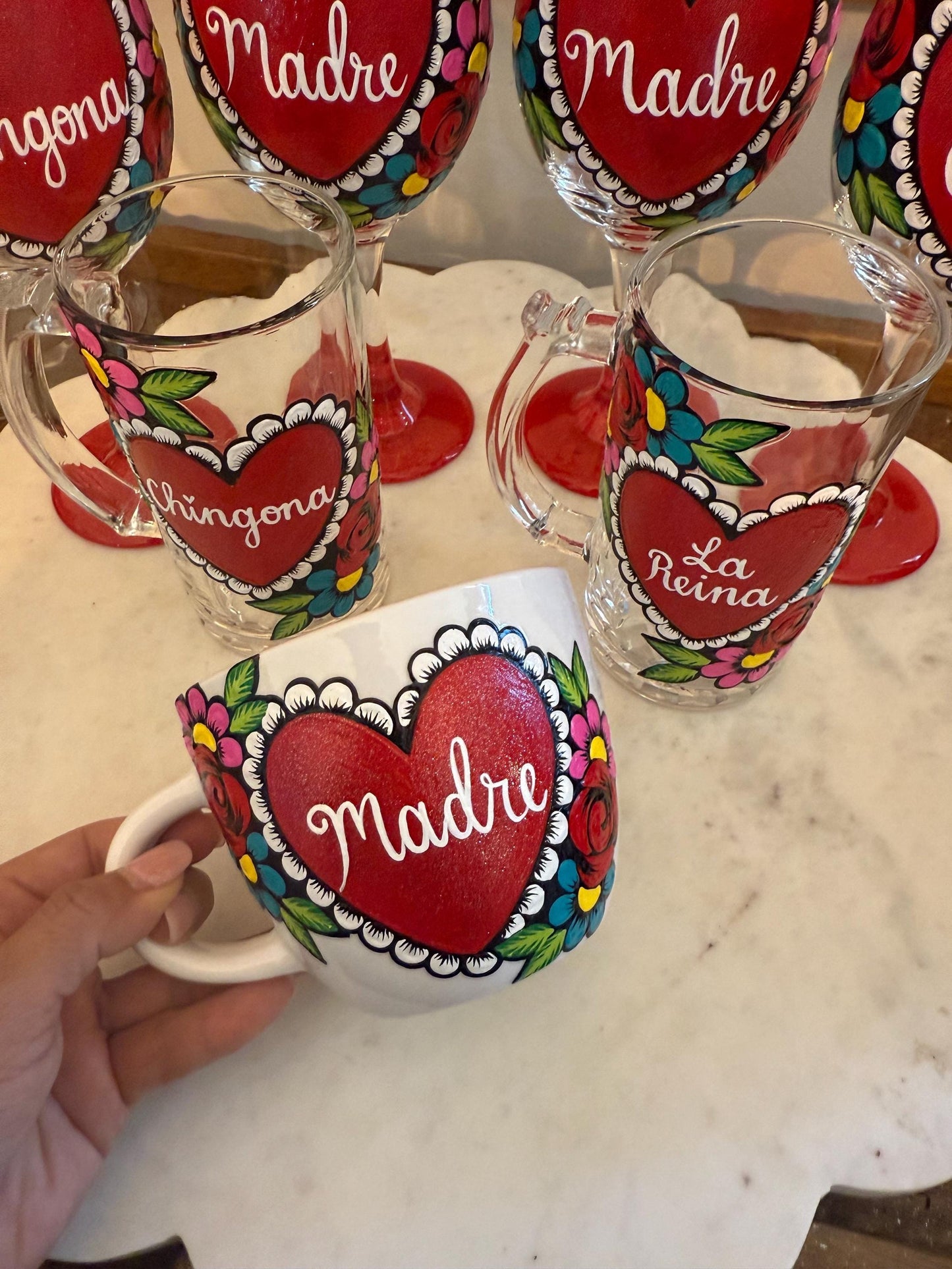Madre heart mug
