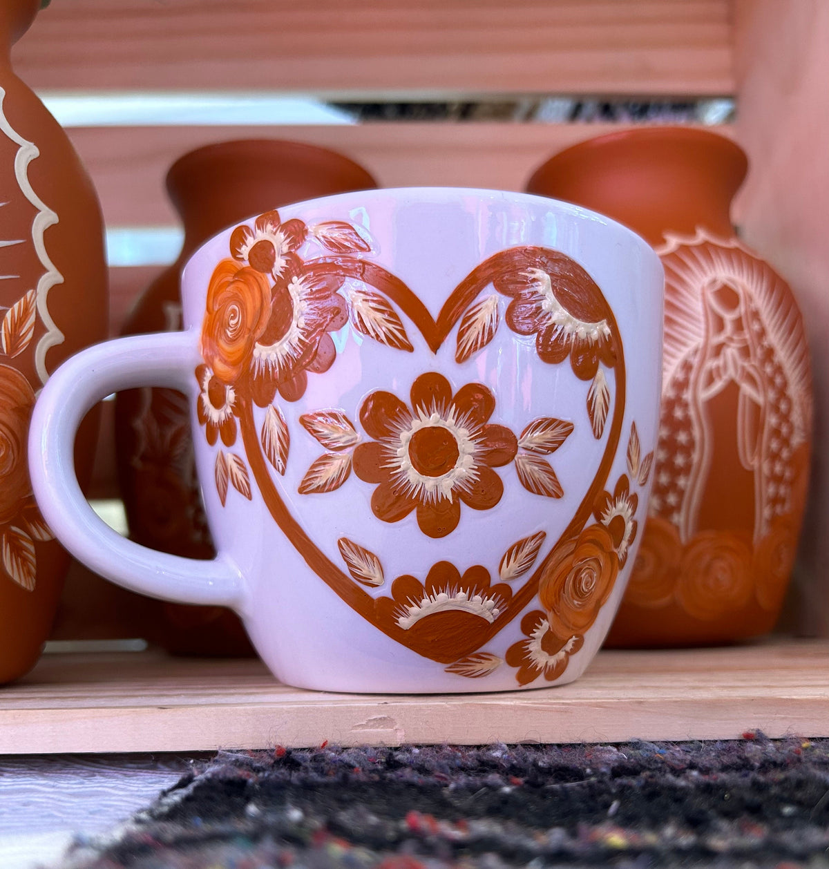 Flower heart mug