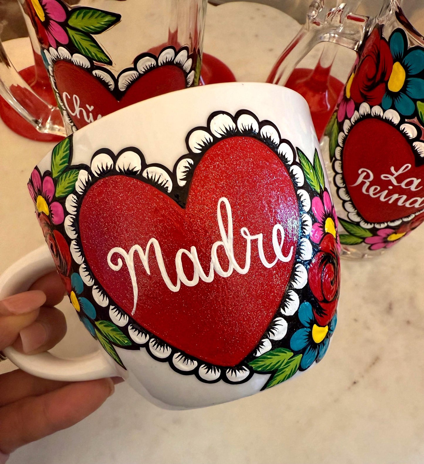 Madre heart mug